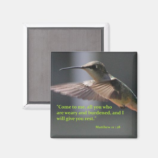 Magnet mit Kolibri - geben Sie Erholung (Vorderseite/Rückseite)