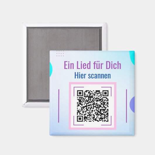 Magnet mit Liebeslied Song per QR-Code (Vorderseite/Rückseite)