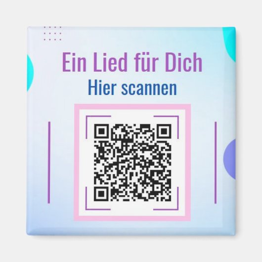 Magnet mit Liebeslied Song per QR-Code (Vorne)