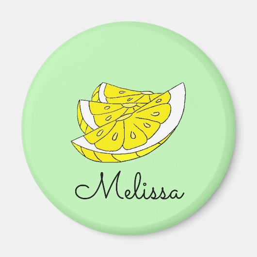 Magnet mit lustigem Zitronenschnitt-Design (Vorne)