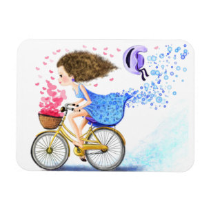 Magnet mit Mädchen auf dem Bike Romantische Liebe