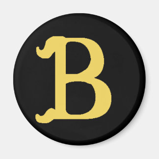 Magnet Mit Monogramm Buchstabe B (schwarz, rund)