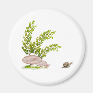 Magnet mit niedlichem Aquarellbild eines Pilzes