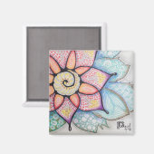 Magnet mit originaler Blume (Vorderseite/Rückseite)