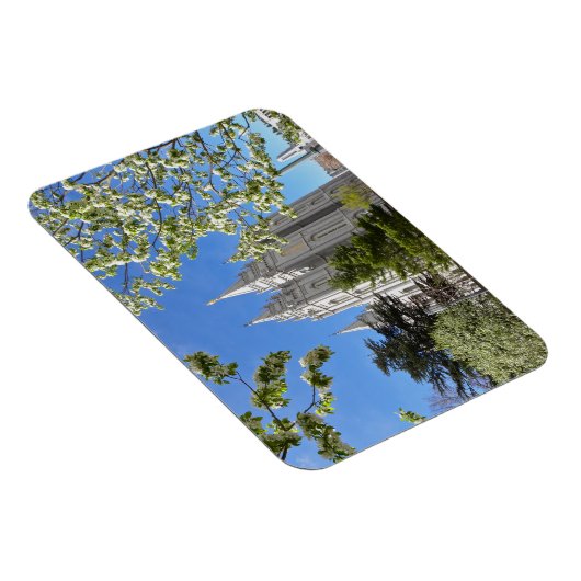 Magnet mit SLC Tempel mit weißen Blume (Rechte Seite)