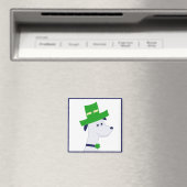 Magnet mit St. Patrick's Day-Hund und Kleeblatt (In Situ (Geschirrspüler))