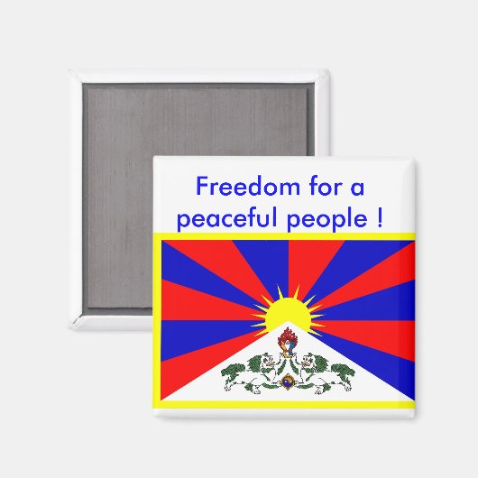 Magnet mit Tibet-Flagge (Vorderseite/Rückseite)