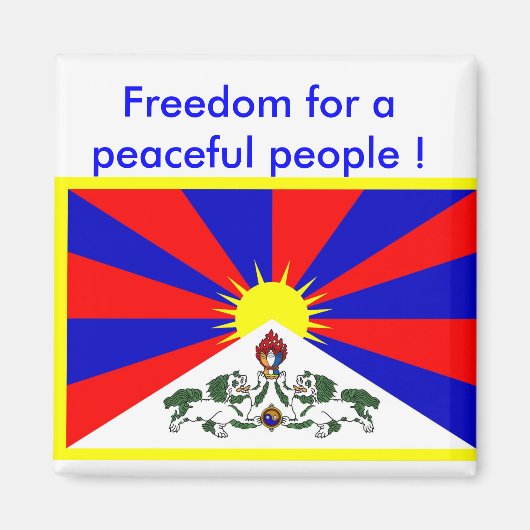 Magnet mit Tibet-Flagge (Vorne)