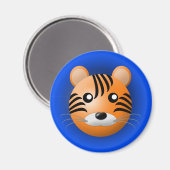 Magnet mit Tier: Tiger (Vorderseite/Rückseite)