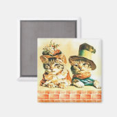 Magnet mit viktorianischen Kätzchen (Vorderseite/Rückseite)