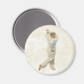 Magnet mit Vintagem Golf Player (Vorderseite/Rückseite)