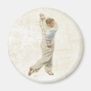 Magnet mit Vintagem Golf-Spieler