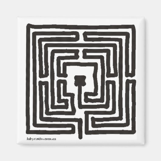 Magnet mittelalterliches Labyrinth Pen Quadrat kle (Vorne)