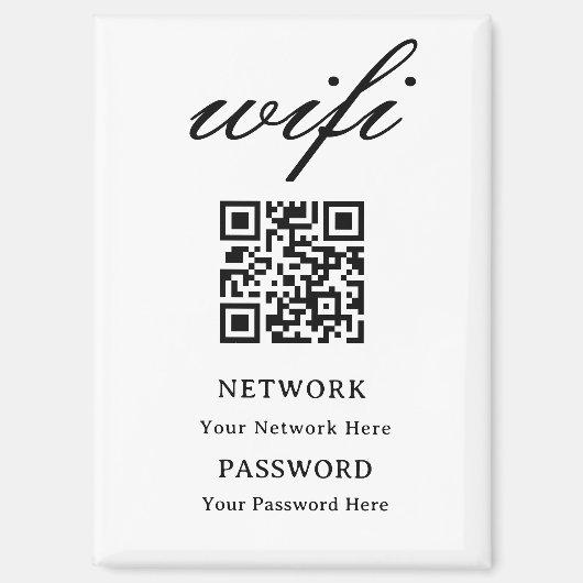 Magnet | Moderne Wifi-Passwort-Netzwerk (Vorderseite)