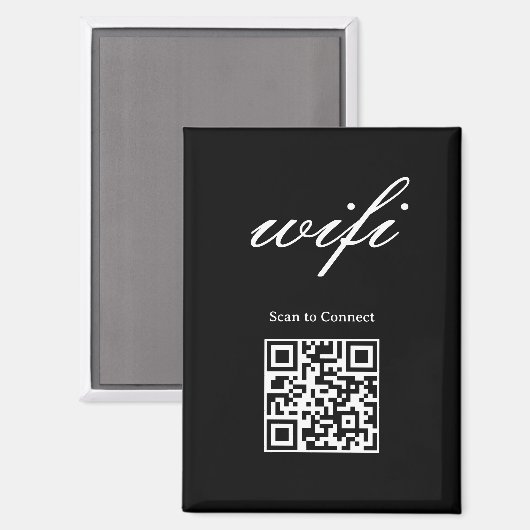 Magnet | Modernes Wifi-Qr-Code (Vorderseite/Rückseite)