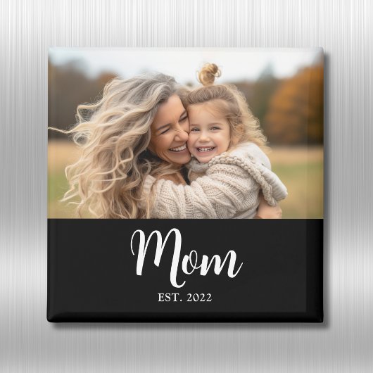 Magnet 'Mom Established' zum Muttertag mit Foto