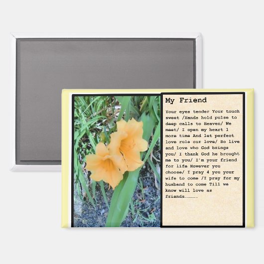 magnet " My Friend" (Vorderseite/Rückseite)