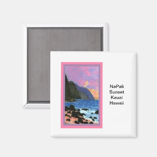 Magnet-NaPali Sunset, Kauai, Hawaii Magnet (Vorderseite/Rückseite)