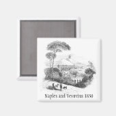 Magnet Neapel und Vesuv 1850 (Vorderseite/Rückseite)