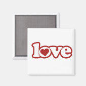 Magnet, Niedlich Retro-Liebe-Design, rot Magnet (Vorderseite/Rückseite)