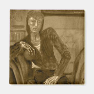 Magnet - Ölgemälde "Orange" in Sepia Tone