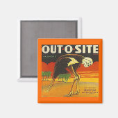 MAGNET ~ OSTRICH ~ OUT-O-SITE VINTAGES ETIKETT Ora (Vorderseite/Rückseite)