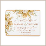 MAGNET Pampas Gras Hochzeit Rett Einladung<br><div class="desc">Einzigartige und romantische bohische Pampasgras und staubige pinkfarbene/pfirsichfarbene Blume vor weißem Hintergrund unterstreichen dieses Blumenmagnet Save the Date. Schriftzeichen in Terrakotta-Schatten mit Elementen aus Skriptkalligraphie und Glyphen. Eine schöne Design-Wahl, um den Ton für Ihre Hochzeitsfeier Set. Für alle Designfragen oder zusätzliche Anpassungen und / oder Match-Artikel, senden Sie einfach eine...</div>