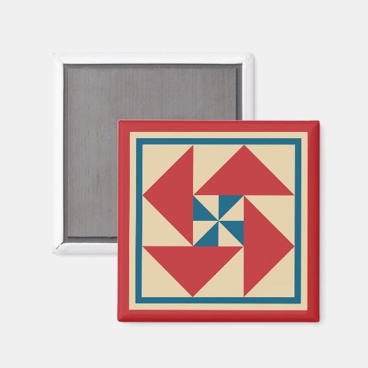 Magnet - Patriotische Spin Quilt Square (Vorderseite/Rückseite)