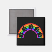 Magnet Paws auf einem Regenbogen (Vorderseite/Rückseite)