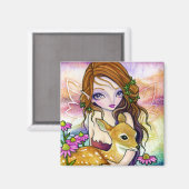 Magnet - Peace Valley Fawn Deer Fairy Art (Vorderseite/Rückseite)
