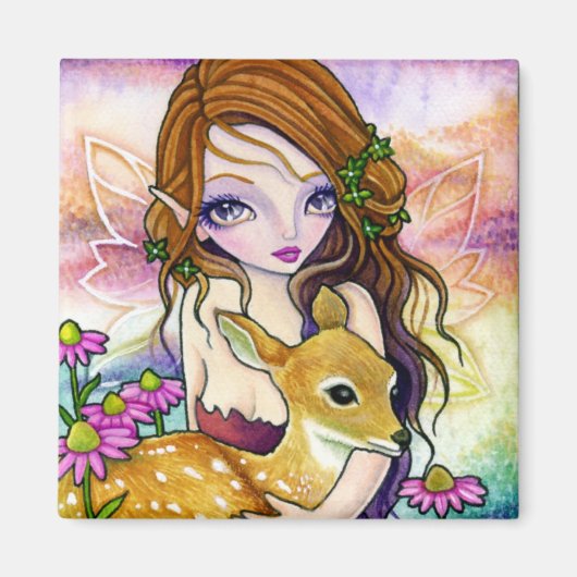 Magnet - Peace Valley Fawn Deer Fairy Art (Vorne)