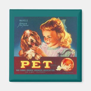 MAGNET ~ PET ORANGEN - COCKER SPANIEL FRUCHTETIKET