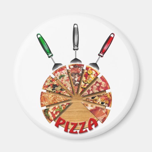 Magnet Pizza auf der Schneideplatte (Vorne)