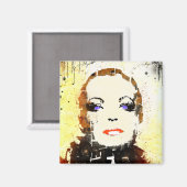 Magnet "Pop Art" Frauenportrait (Vorderseite/Rückseite)
