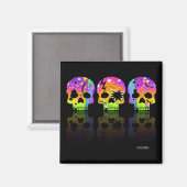 MAGNET - POP ART SKULLS (Vorderseite/Rückseite)