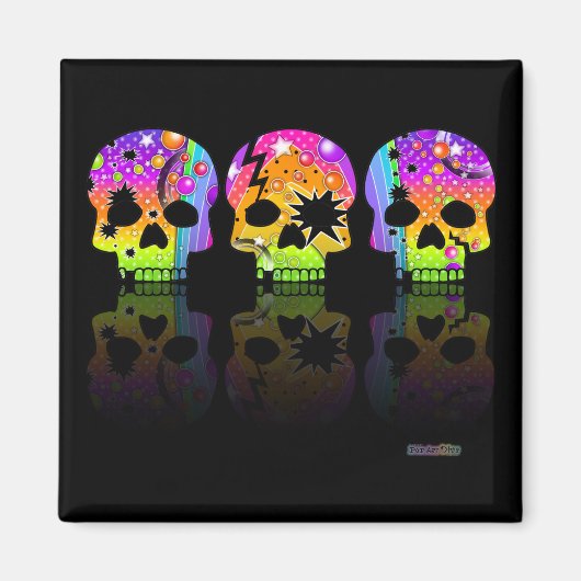 MAGNET - POP ART SKULLS (Vorne)