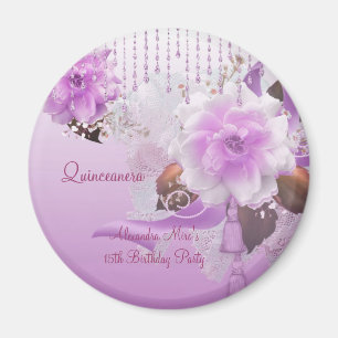 Magnet Quinceanera 15. Lilac Pink Blütenweiß