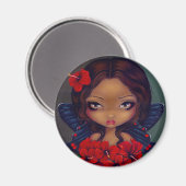 Magnet "Red Hibiskus Fairy" (Vorderseite/Rückseite)