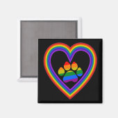 Magnet-Regenbogenherz mit Pfote Magnet (Vorderseite/Rückseite)