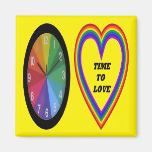 Magnet Regenbogenuhr Mit Herz Zeit Zu Lieben