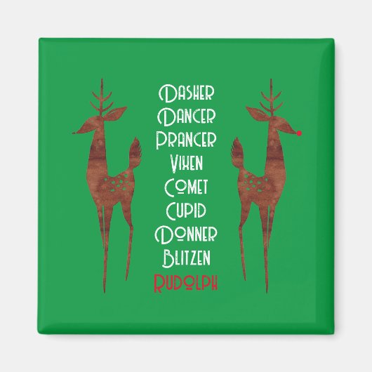 Magnet - Rentier des Weihnachtsmannes - Rudolph (Vorne)
