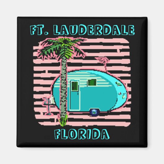 MAGNET- RETRO CAMPING IM STYLE-TRAILER CANNED-HAM! MAGNET (Vorne)