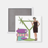 Magnet-Retro-Cocktails Magnet (Vorderseite/Rückseite)