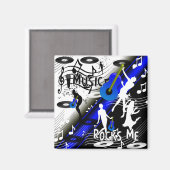 Magnet Retro Rock 'N' Roll Music Rocks Me (Vorderseite/Rückseite)