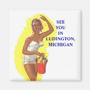 Magnet ~ RETRO stilvolle Badeanzug-Dame At The