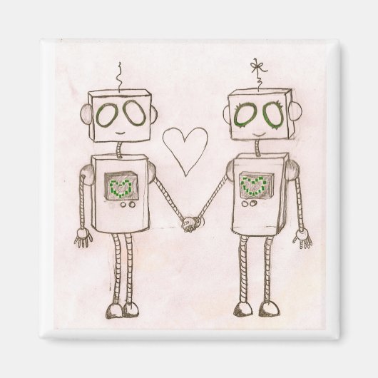 Magnet "Roboter in Liebe" (Vorne)