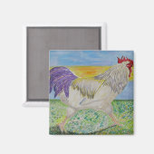 Magnet - Rooster/Hühnerart - Auf dem Weg (Vorderseite/Rückseite)
