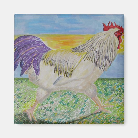 Magnet - Rooster/Hühnerart - Auf dem Weg (Vorne)