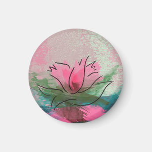 Magnet, rosa Blumenmalerei Magnet