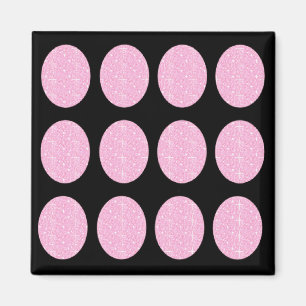 Magnet-rosa-Glitzer-Kreise auf schwarz Magnet